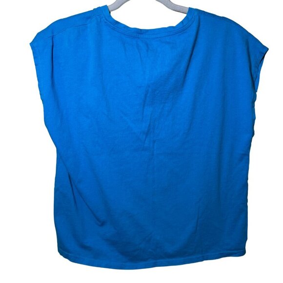 Zara V-neck Shirt. sleeveless blue size M - Picture 3 of 3